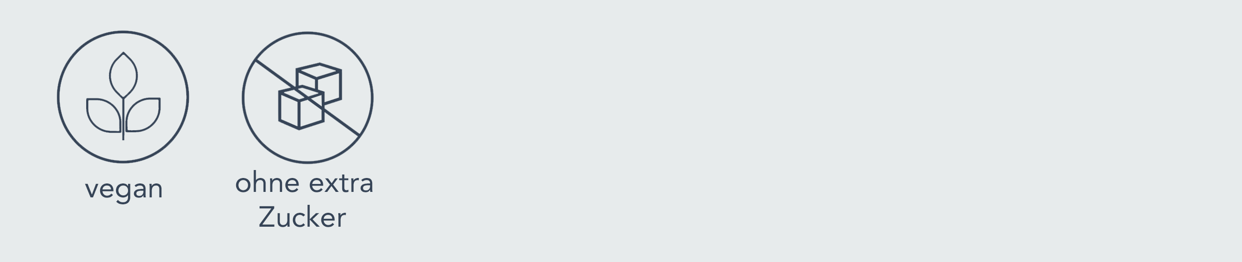 icons; vegan und ohne zuckerzusatz